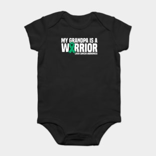 My Grandpa Is A Warrior Green Ribbon Liver Cancer Awareness Baby Bodysuit